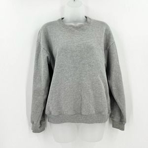 Reformation Womens Crewneck Sweatshirt Gray Pullover Organic Cotton Crew Neck Sm